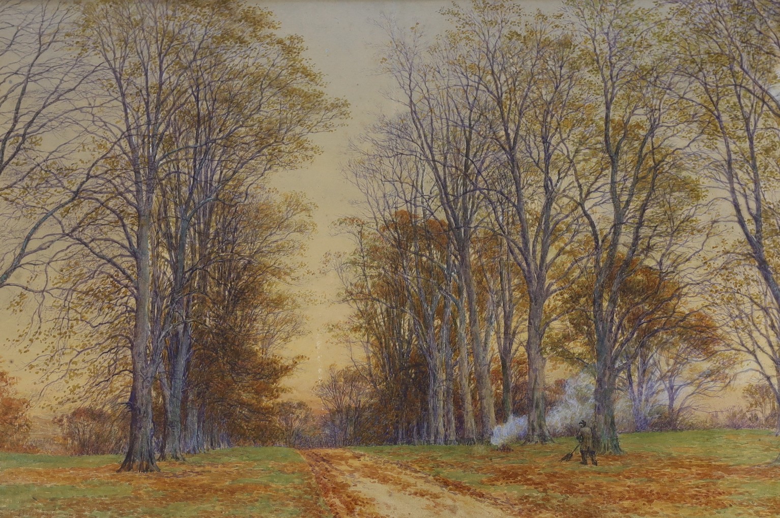 Charles Topham Davidson (1848-1902), watercolour, 'In Cassiobury Park, Watford', signed with Exhibition label verso, 39 x 59cm